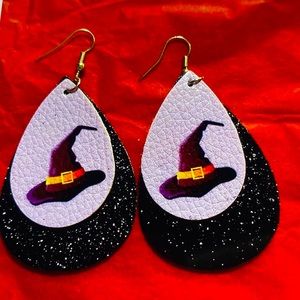 New Witches Hat Large teardrop earrings